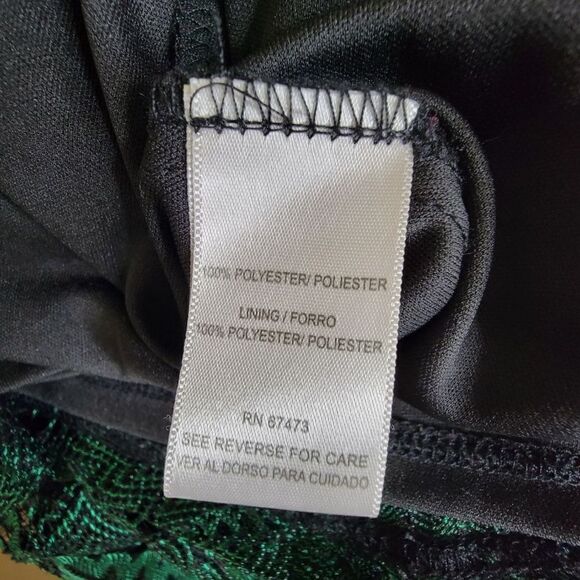 Gabby Skye Lace Overlay Three Quarter Sleeve Mini Dress Green Size 4 - Picture 5 of 10